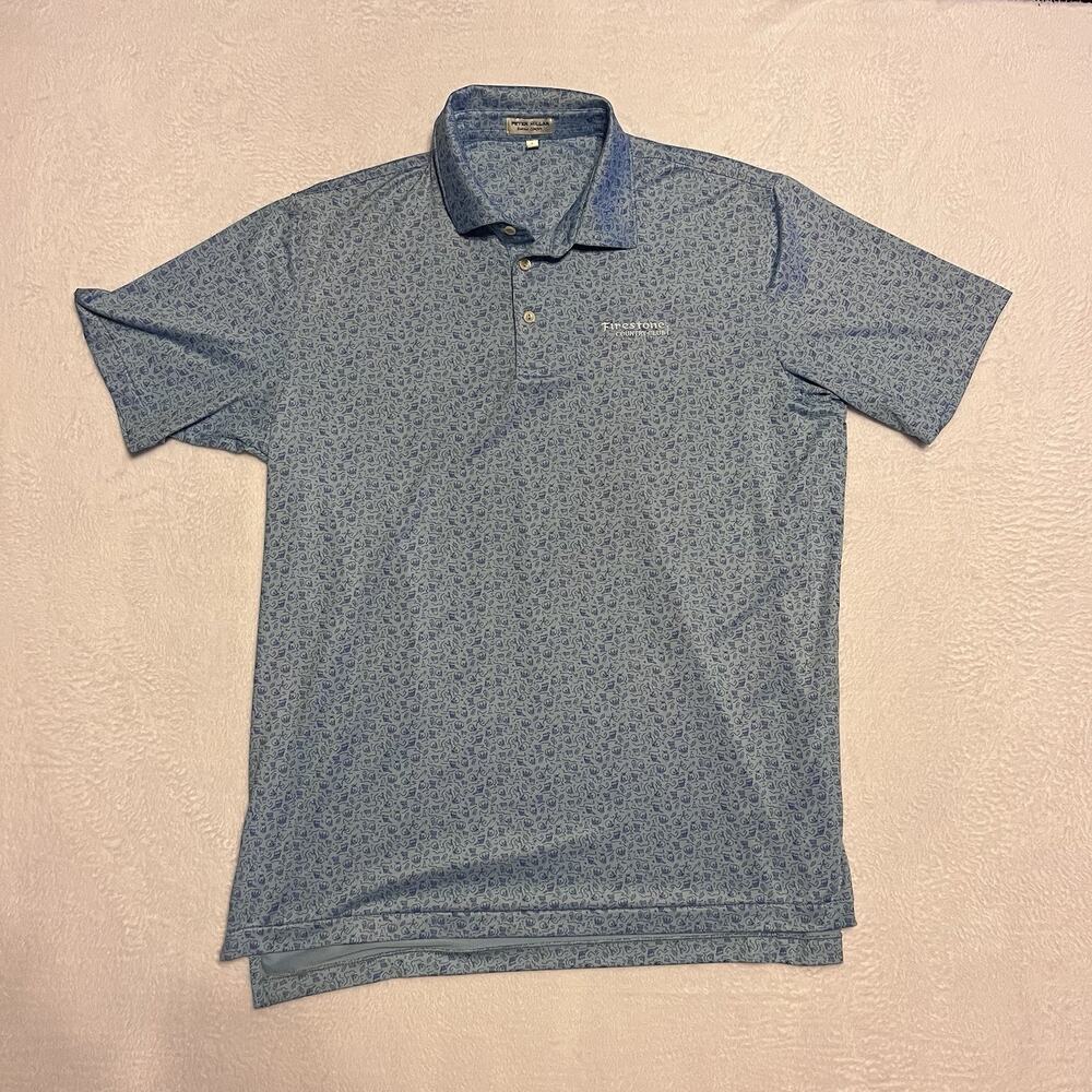 Peter Millar Polo Shirt Firestone Country Club Men’s Large Skull Drink Design